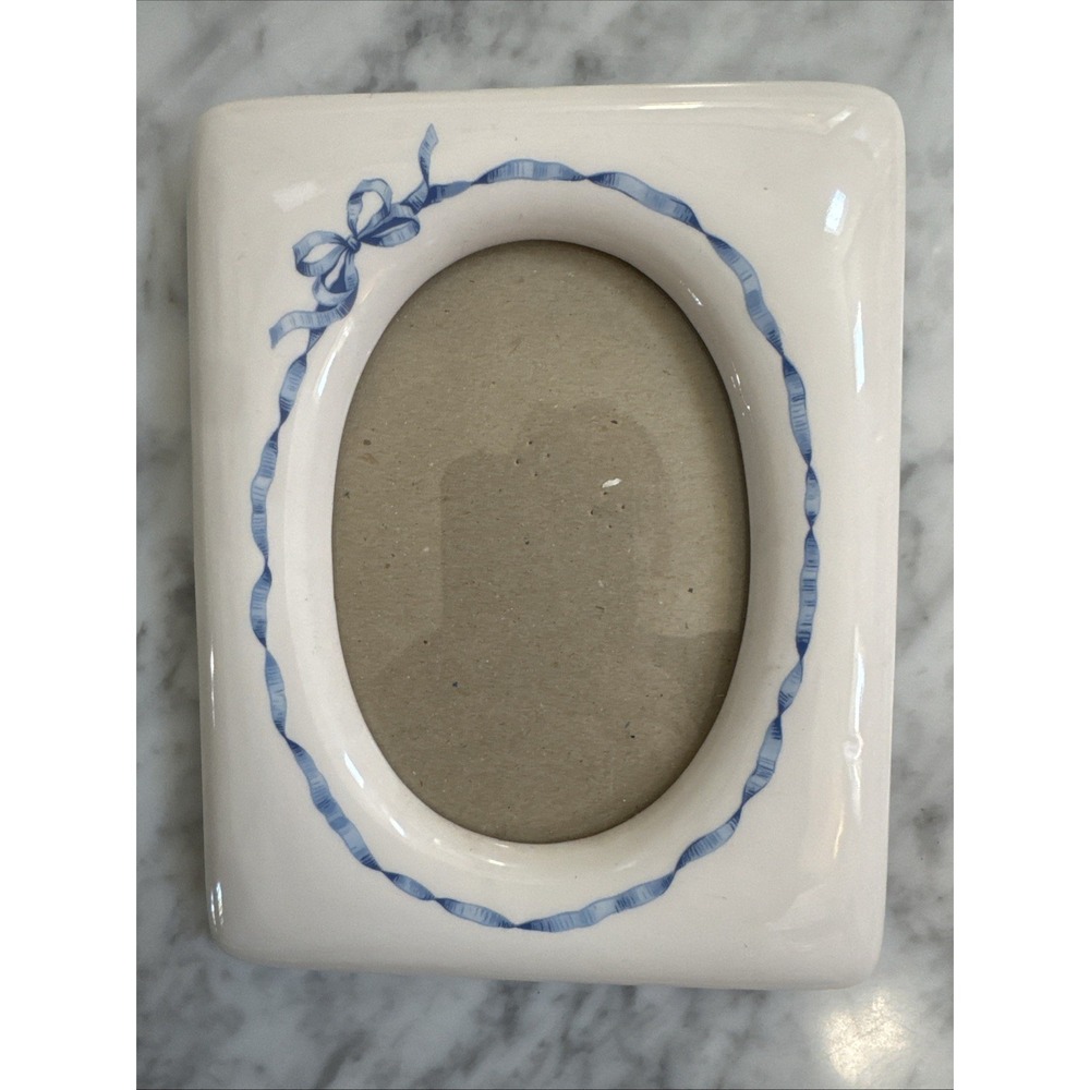 Blue & White Hallmark 4x5" Porcelain Frame Bow